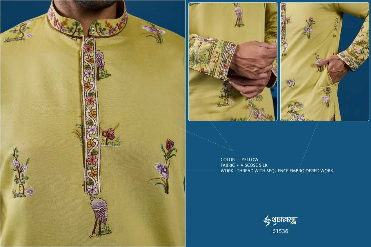 Ynf Viscose RIN202 SHUBHVASTRA VANTARA 61531 Mens Wear Festive Collections Wholesale Mens Kurta Pyjama Silk Kurta Embroidered Kurta Pajama Manufacturer- Kapda Export