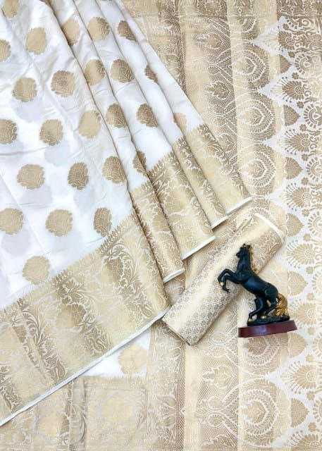 Ynf Banarasi Soft Silk RIN211 KUVERA Silk Sarees Wholesale Banarasi Silk Sarees Zari Border Silk Sarees White Silk Sarees Manufacturer- Kapda Export