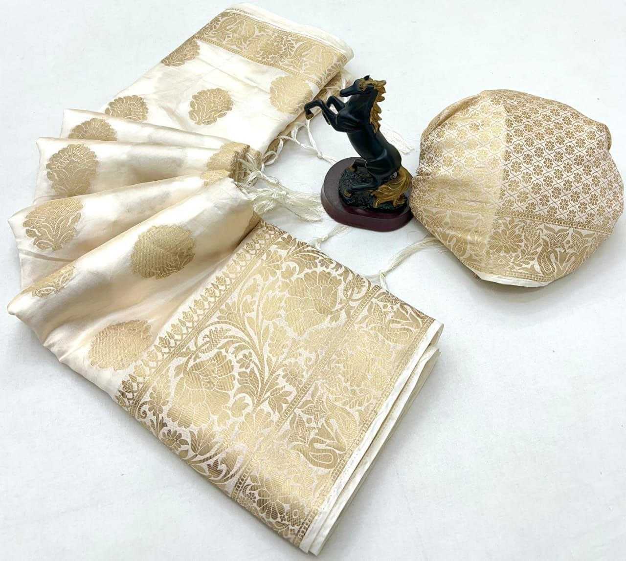 Ynf Banarasi Soft Silk RIN211 KUVERA Silk Sarees Wholesale Banarasi Silk Sarees Zari Border Silk Sarees White Silk Sarees Manufacturer- Kapda Export