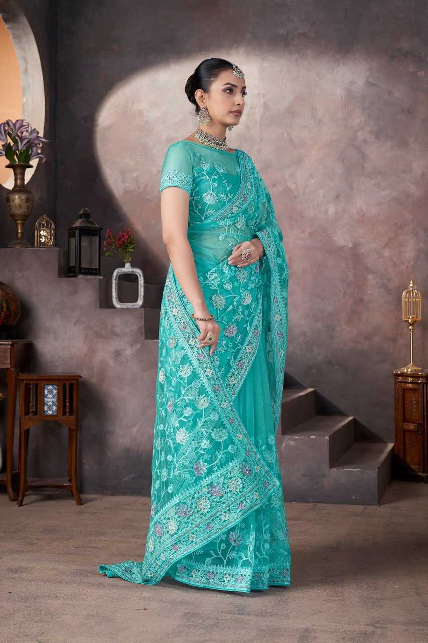 Ynf Butterfly Net KESH621 5100 Sarees Wholesale Fancy Sarees Ladies Sarees Sequence Sarees Embroidered Sarees Manufacturer- Kapda Export