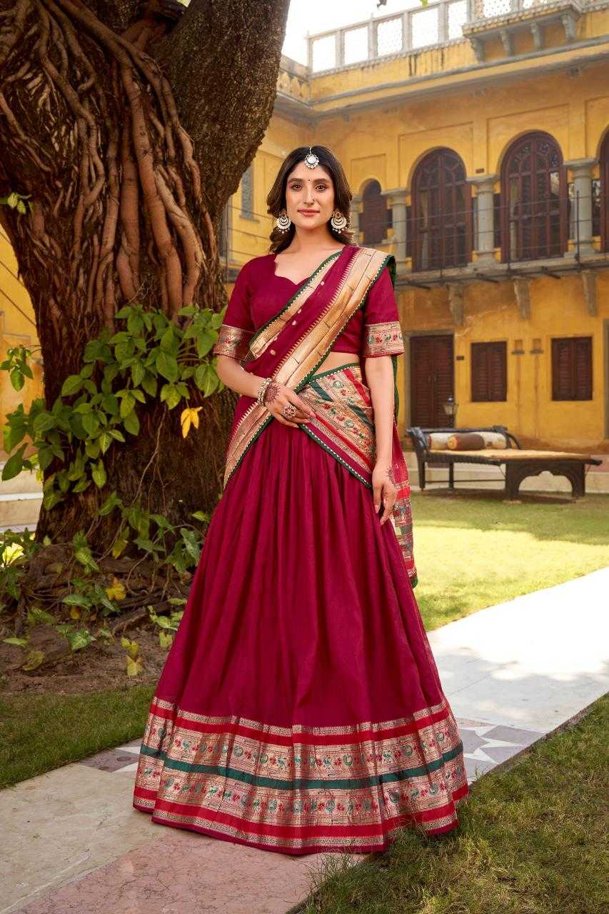 Ynf Chanderi Soft KESH134 1903 Lehengas Festive Collections Wholesale Traditional Lehenga Paithani Lehenga Gudi Padwa Collections Manufacturer- Kapda Export