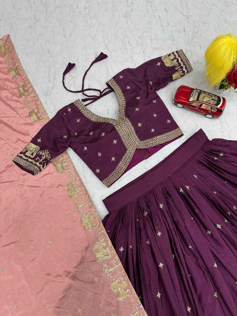 Ynf Chinon KESH497 300 Lehengas Wholesale Embroidered Lehenga Chaniya Choli Sequins Lehenga Manufacturer- Kapda Export