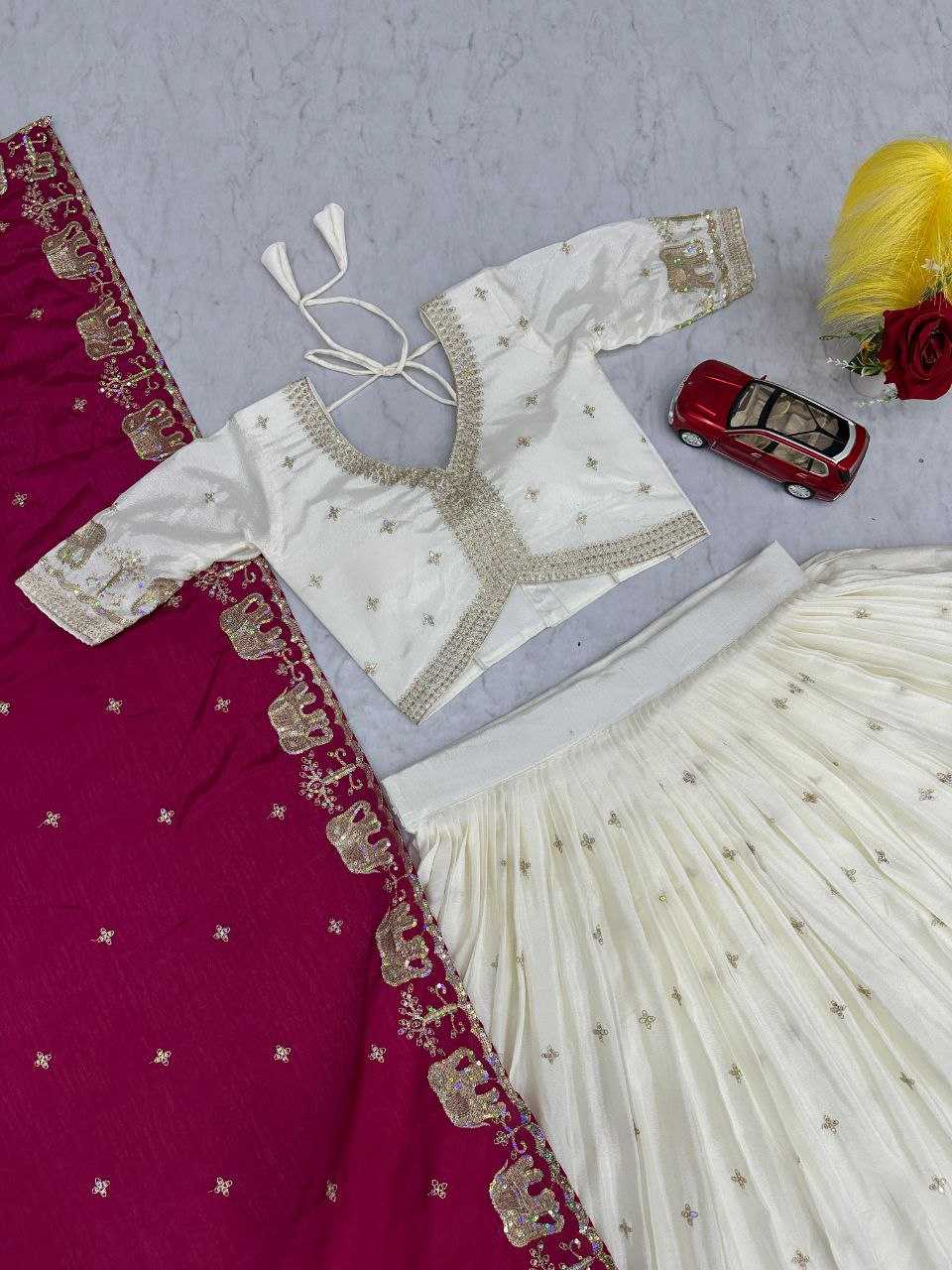 Ynf Chinon KESH497 300 Lehengas Wholesale Embroidered Lehenga Chaniya Choli Sequins Lehenga Manufacturer- Kapda Export