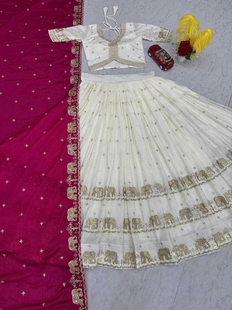 Ynf Chinon KESH497 300 Lehengas Wholesale Embroidered Lehenga Chaniya Choli Sequins Lehenga Manufacturer- Kapda Export