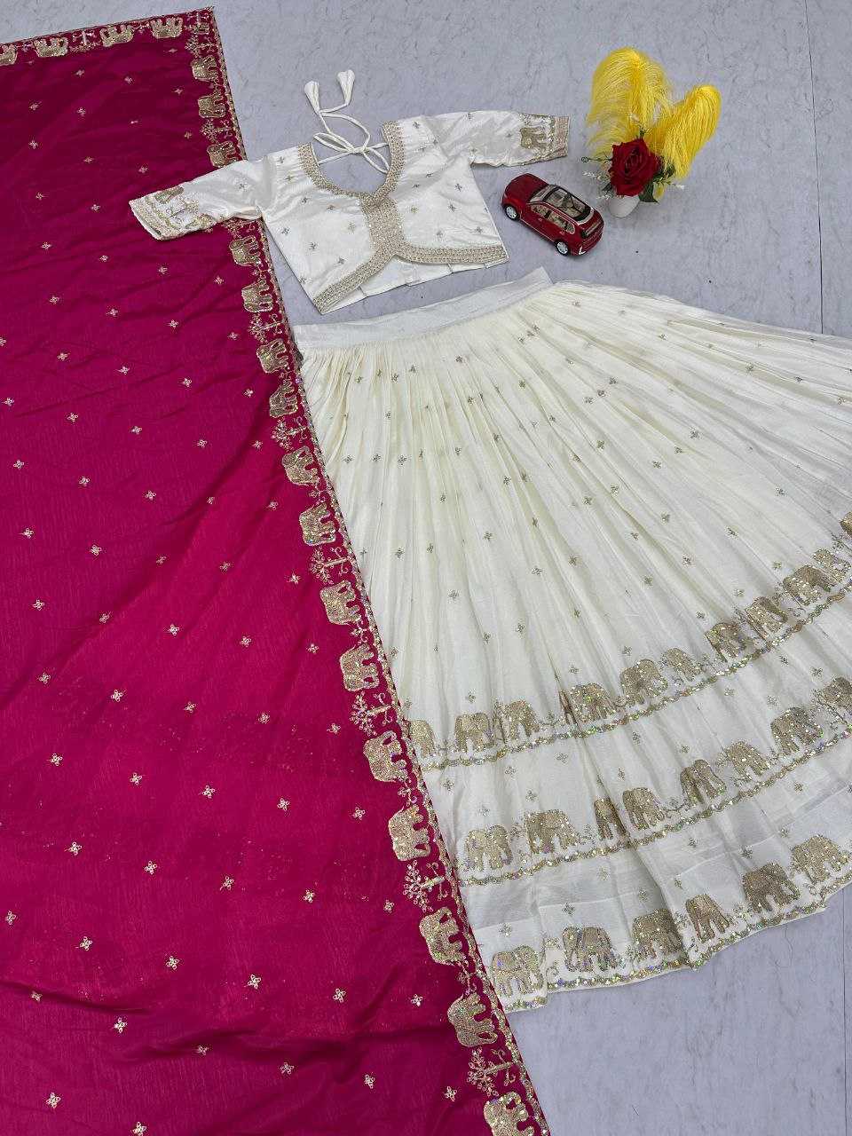Ynf Chinon KESH497 300 Lehengas Wholesale Embroidered Lehenga Chaniya Choli Sequins Lehenga Manufacturer- Kapda Export
