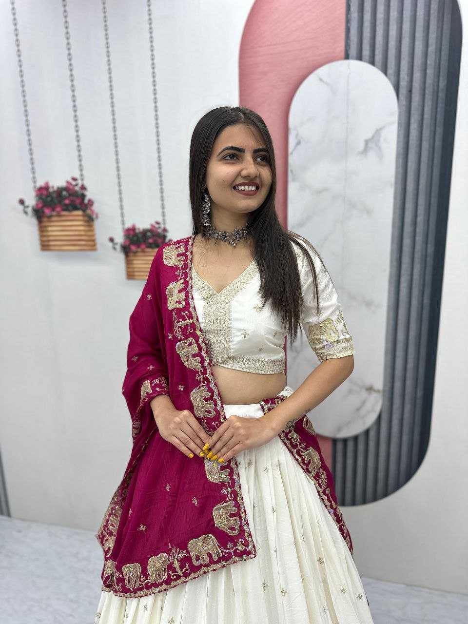 Ynf Chinon KESH497 300 Lehengas Wholesale Embroidered Lehenga Chaniya Choli Sequins Lehenga Manufacturer- Kapda Export