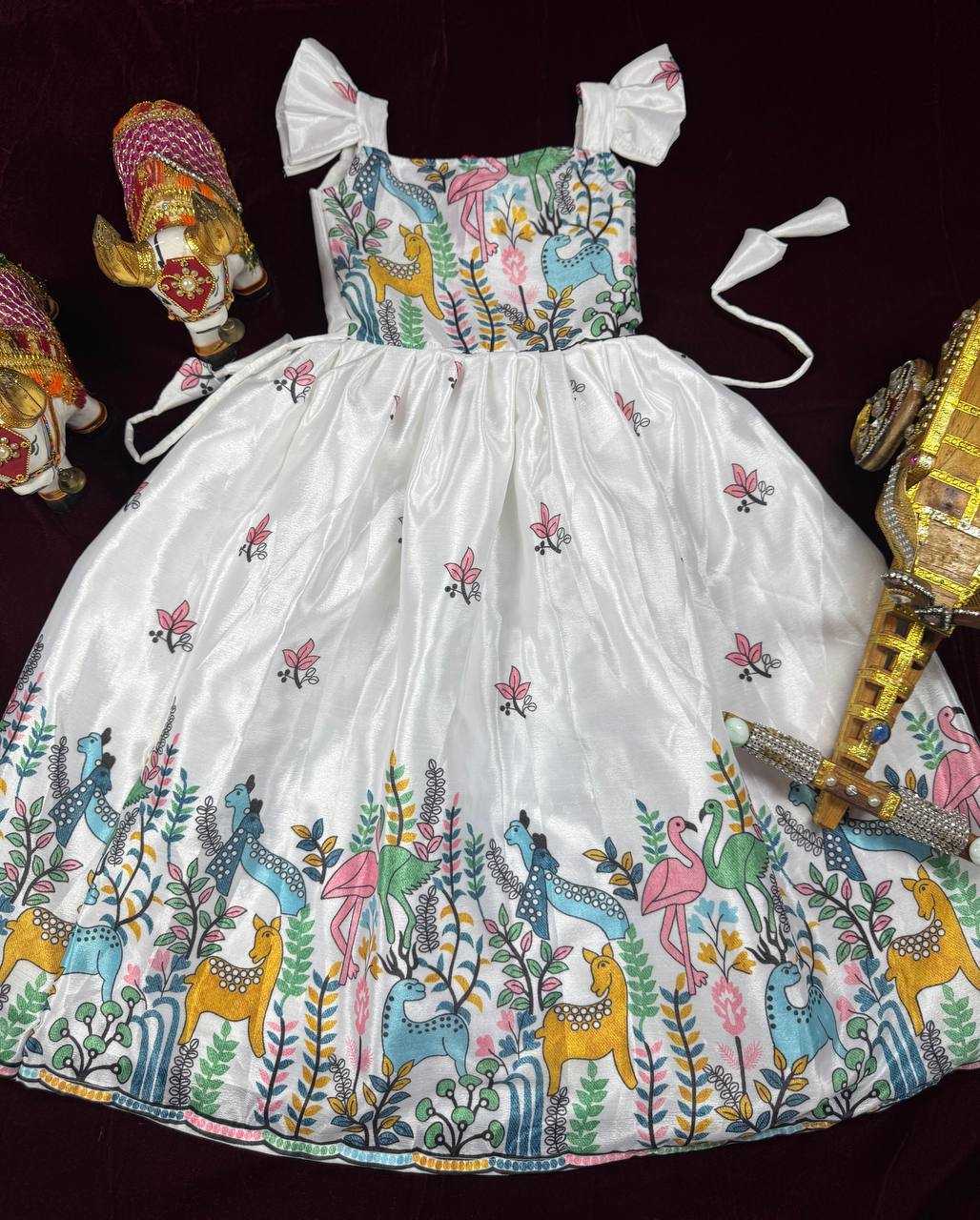 Ynf Chinon KESH642 046 Kids Wear Wholesale Kids Gown Ethnic Dresses For Kids Kids Ethnic Gowns Manufacturer- Kapda Export