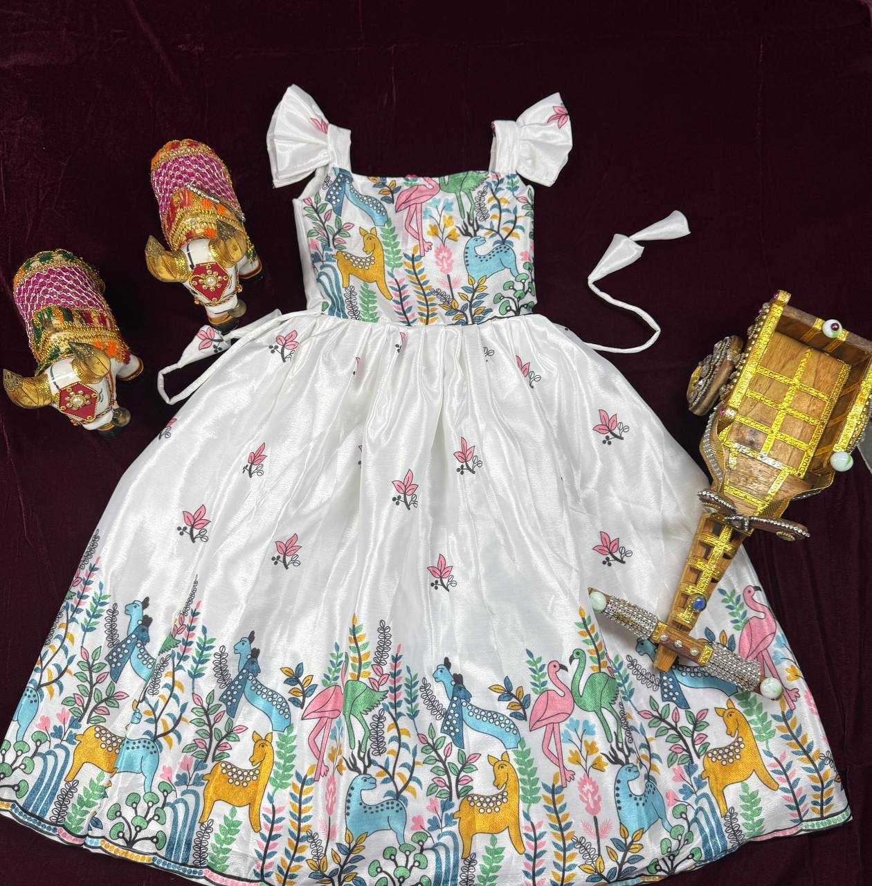 Ynf Chinon KESH642 046 Kids Wear Wholesale Kids Gown Ethnic Dresses For Kids Kids Ethnic Gowns Manufacturer- Kapda Export