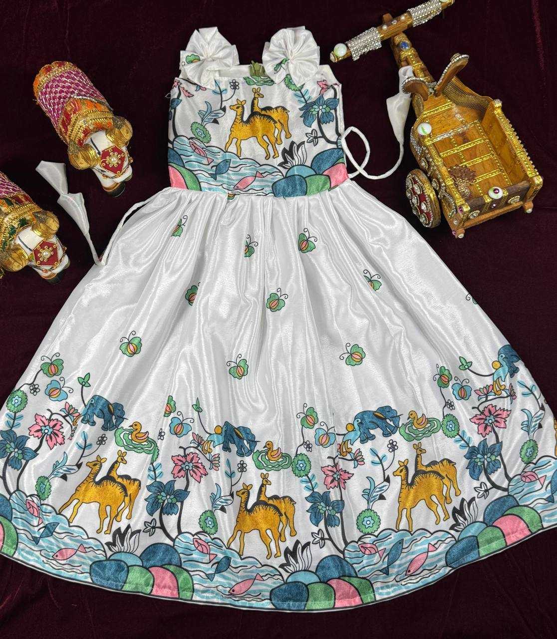 Ynf Chinon KESH642 046 Kids Wear Wholesale Kids Gown Ethnic Dresses For Kids Kids Ethnic Gowns Manufacturer- Kapda Export