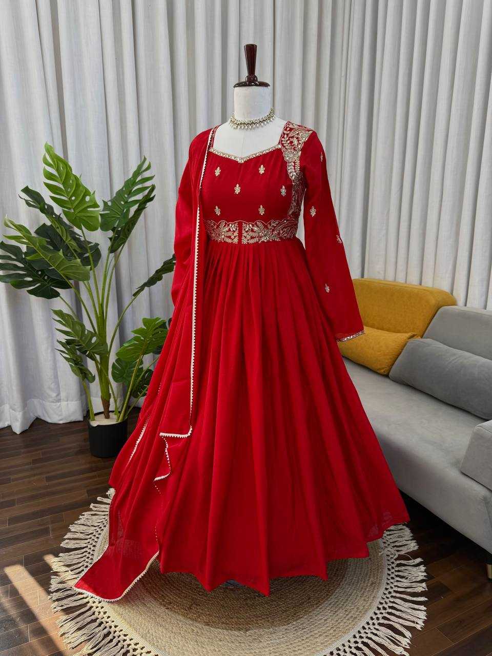 Ynf Chinon RIN162 5950 Suits & Dresses Wedding Collections Wholesale Ladies Salwar Suits Party wear suits Red Salwar Suit Manufacturer- Kapda Export