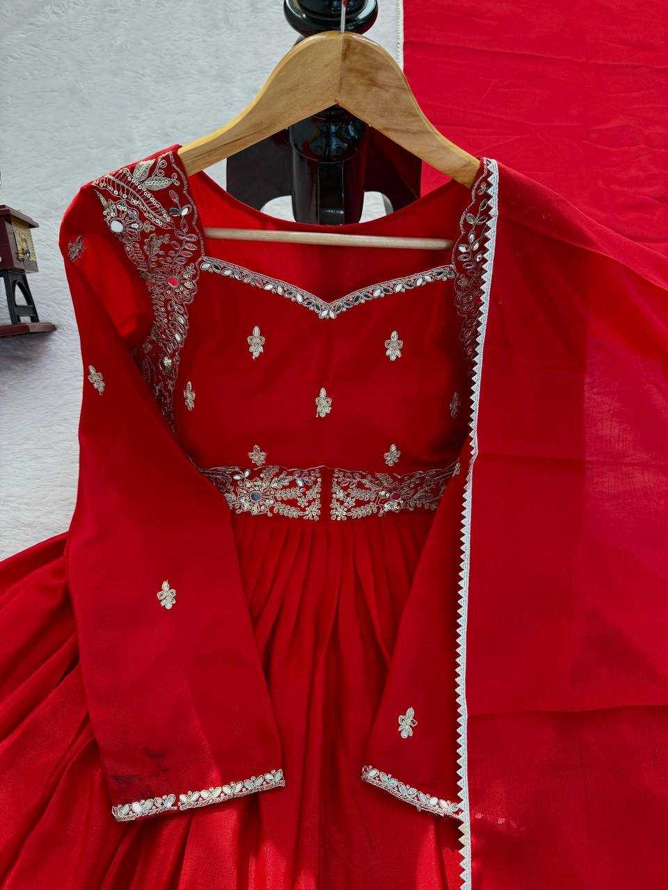 Ynf Chinon RIN162 5950 Suits & Dresses Wedding Collections Wholesale Ladies Salwar Suits Party wear suits Red Salwar Suit Manufacturer- Kapda Export