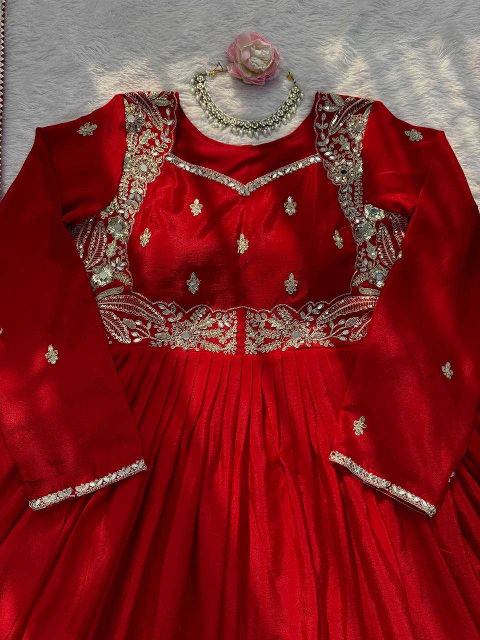 Ynf Chinon RIN162 5950 Suits & Dresses Wedding Collections Wholesale Ladies Salwar Suits Party wear suits Red Salwar Suit Manufacturer- Kapda Export