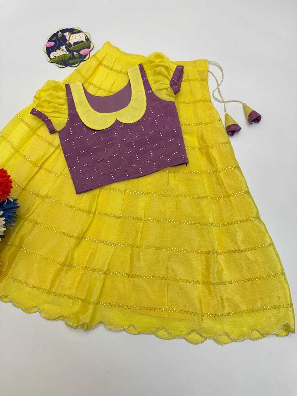 Ynf Chinon RIN235 Mukiesh Kids Wear Wholesale Kids Lehenga Girls Cotton Frocks Kids Designer Frock Manufacturer- Kapda Export