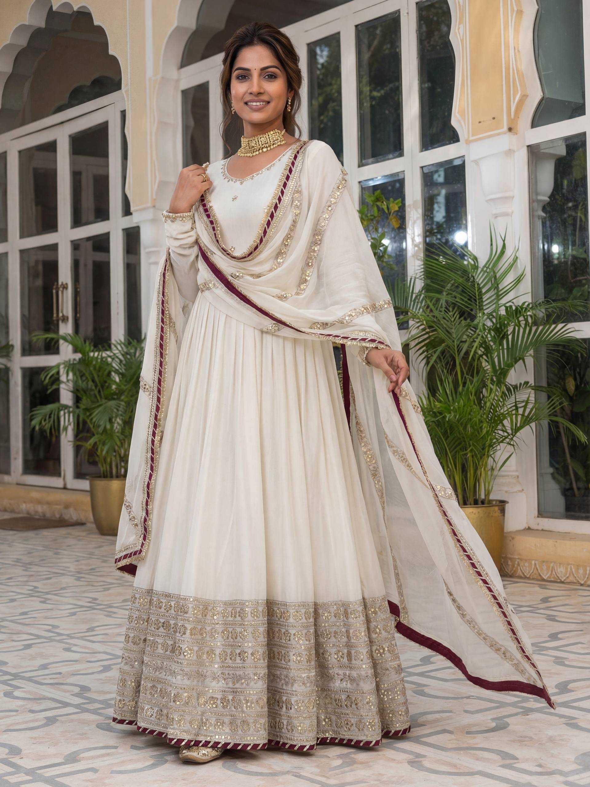 Ynf Chinon Silk KESH533 5078 Gowns Wholesale Bollywood Style Gowns Wedding Gown Party Wear Gowns Manufacturer- Kapda Export