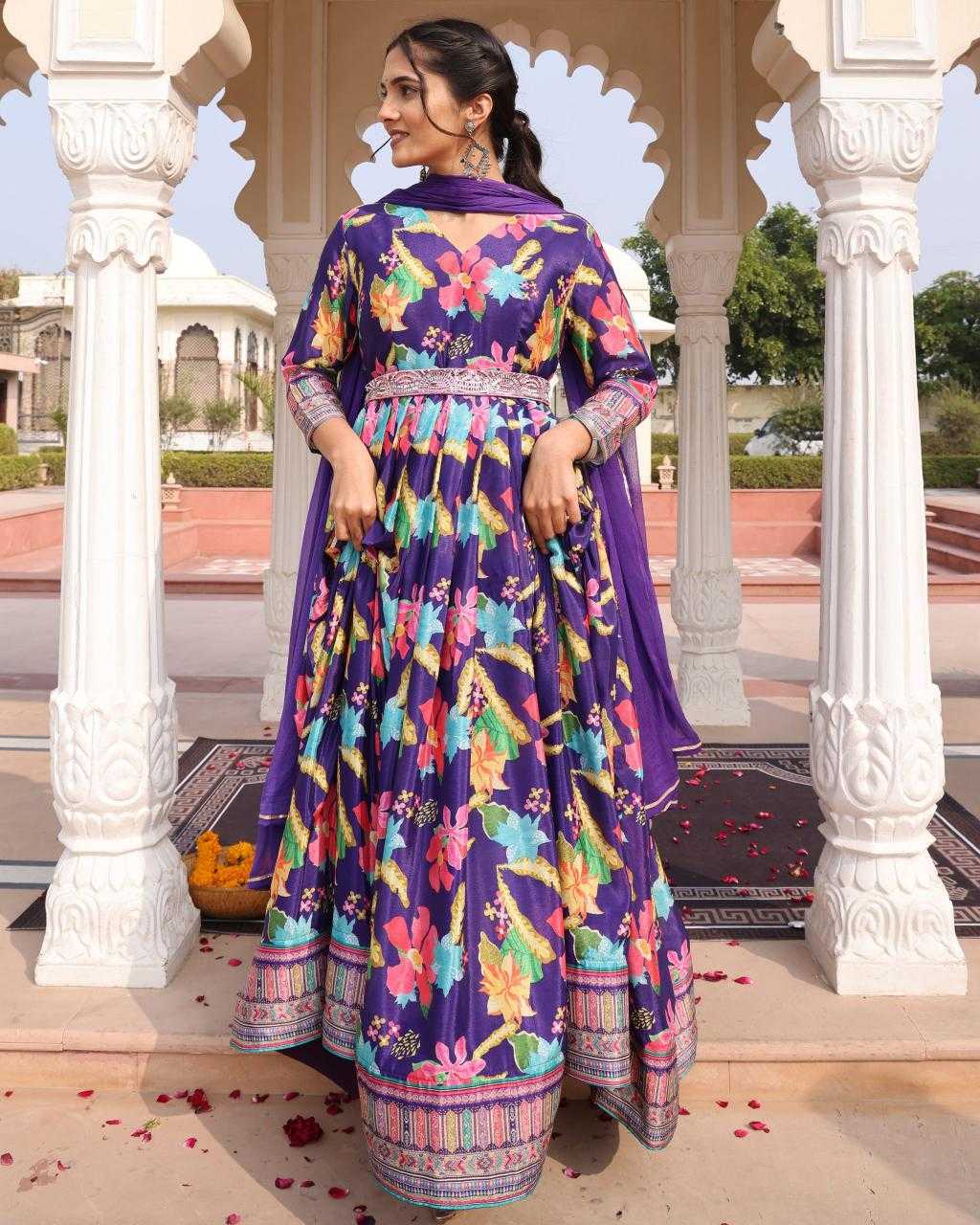 Ynf Chinon Silk KESH643 301044 Suits & Dresses Wholesale Party Wear Dresses Printed Dresses Anarkali Dresses Manufacturer- Kapda Export