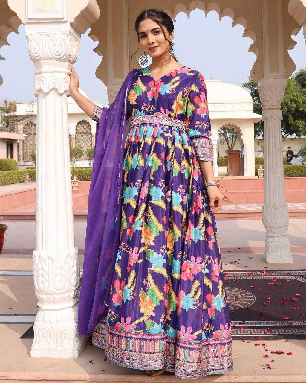 Ynf Chinon Silk KESH643 301044 Suits & Dresses Wholesale Party Wear Dresses Printed Dresses Anarkali Dresses Manufacturer- Kapda Export