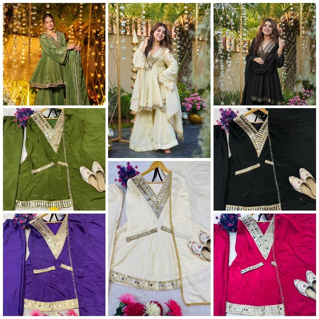 Ynf Chinon Silk RIN212 7091 Suits & Dresses Wholesale Palazzo Suit Party Wear Dresses Silk Dresses Manufacturer- Kapda Export