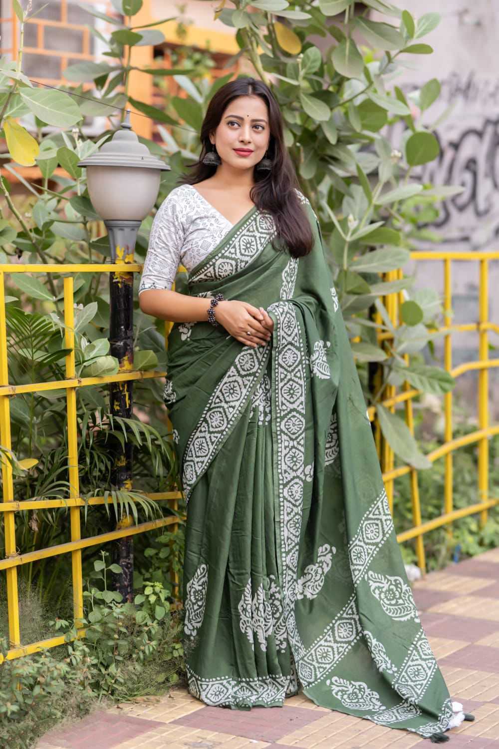 Ynf Cotton KESH433 144 Sarees Wholesale Chanderi Sarees Batik Sarees Block Print Sarees Manufacturer- Kapda Export