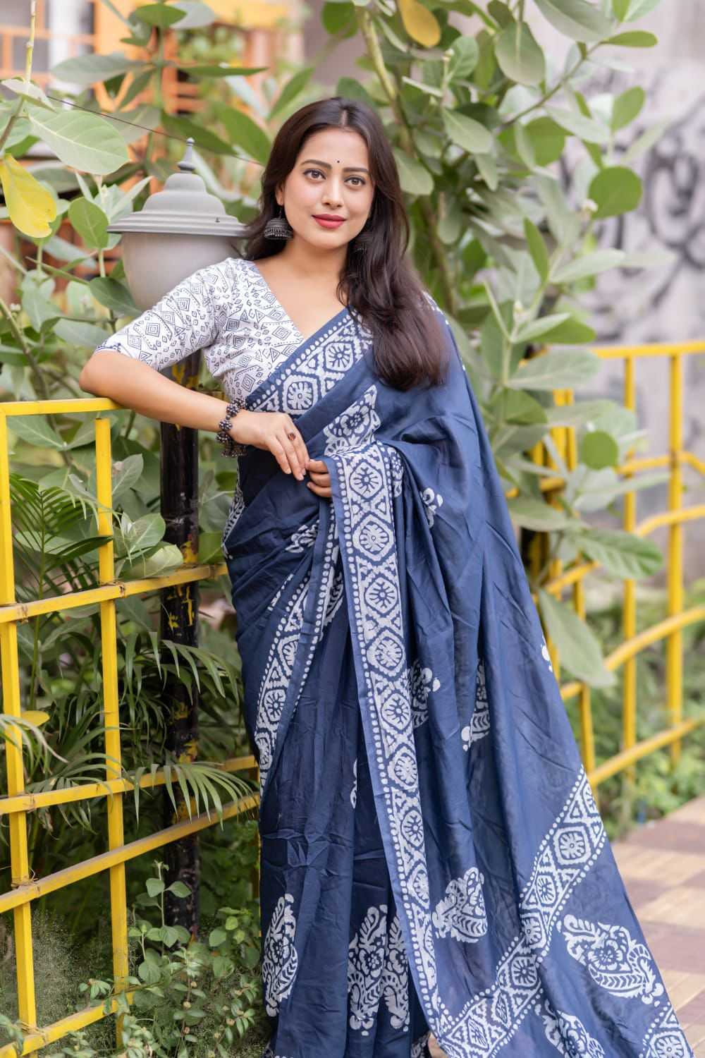 Ynf Cotton KESH433 144 Sarees Wholesale Chanderi Sarees Batik Sarees Block Print Sarees Manufacturer- Kapda Export