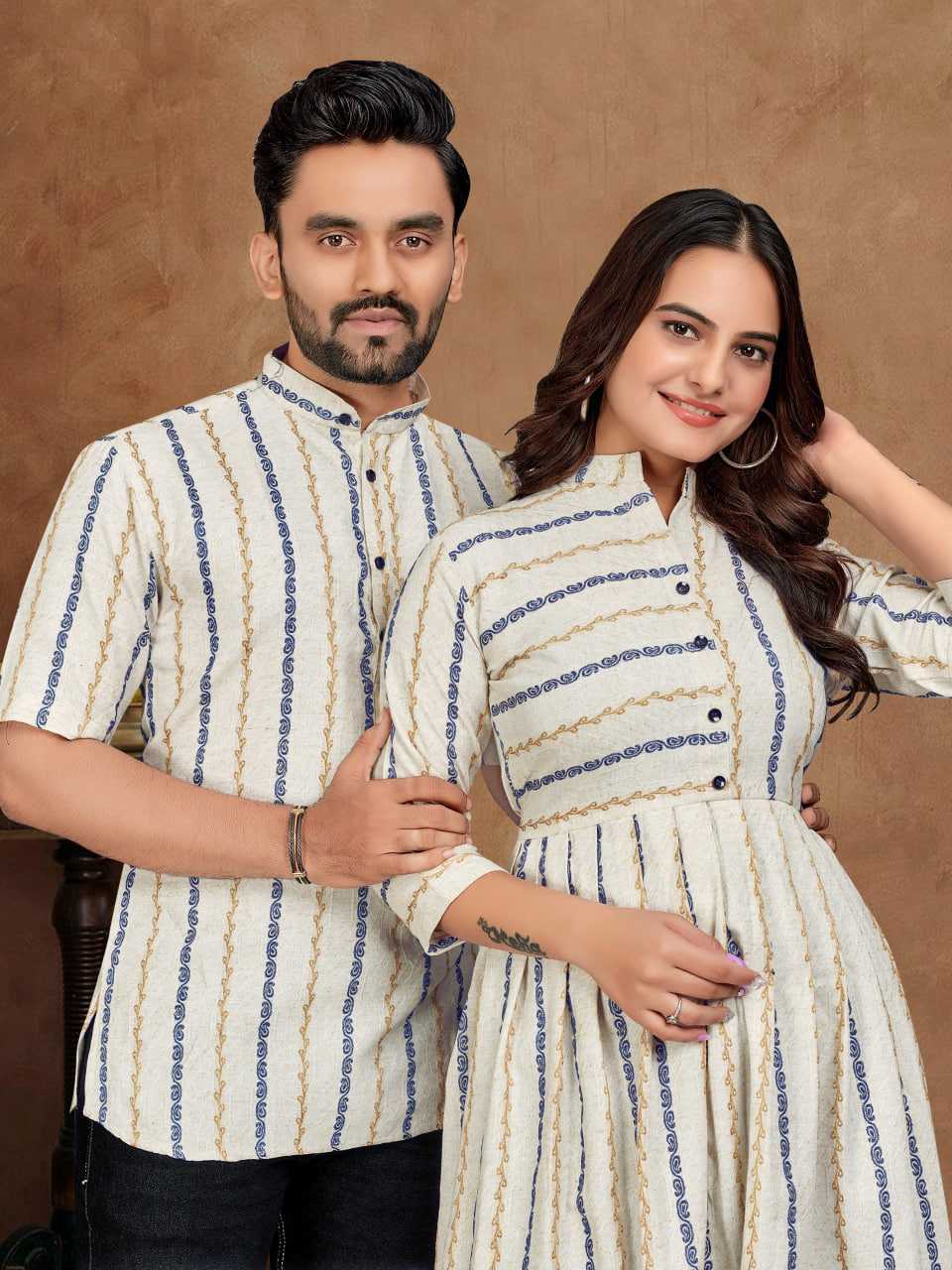 Ynf Cotton KESH481 LAILA MAJANU Couple Wear Wholesale Designer Ethnic Outfits for Couples Manufacturer- Kapda Export
