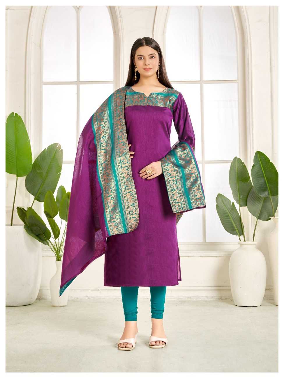 Ynf Cotton KESH545 Meera Suits & Dresses Wholesale Ladies Silk Suit Party wear suits Off-Shoulder Dresses Manufacturer- Kapda Export