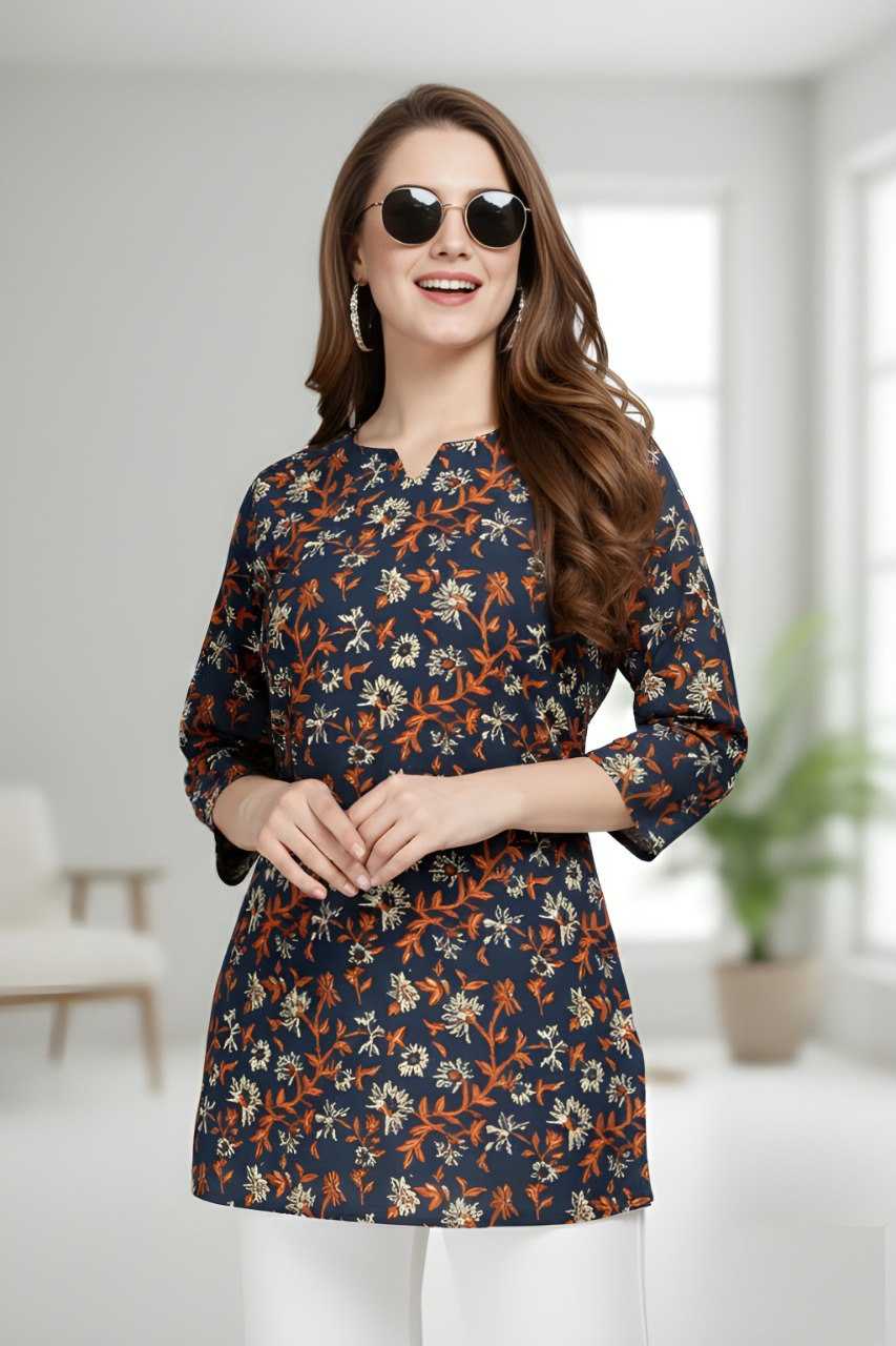 Ynf Cotton KESH559 1007 Kurti Festive Collections Wholesale Printed Kurtis Round Neck Kurtis 3/4 Sleeve Kurtis Manufacturer- Kapda Export