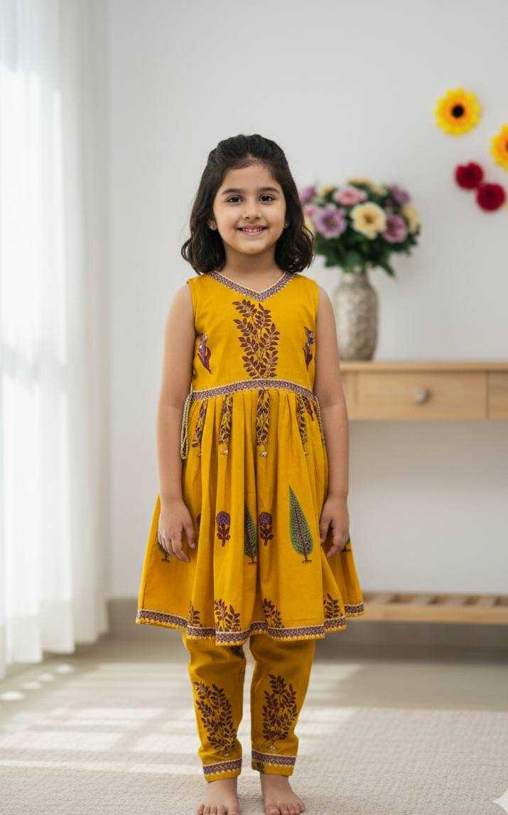 Ynf Cotton KESH642 017 Kids Wear Festive Collections Wholesale Girls Cotton Frocks Kids Festive Wear Kids Party Wear Ethnic Manufacturer- Kapda Export