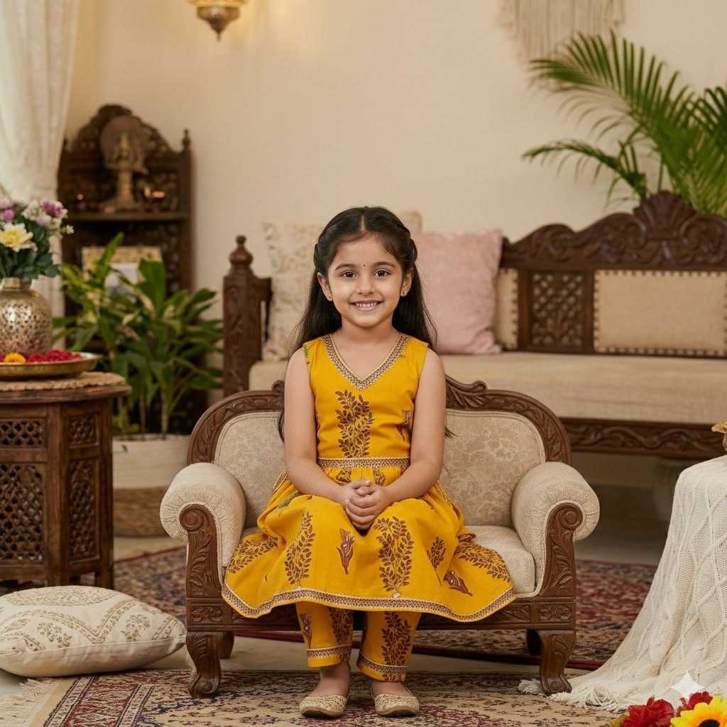 Ynf Cotton KESH642 017 Kids Wear Festive Collections Wholesale Girls Cotton Frocks Kids Festive Wear Kids Party Wear Ethnic Manufacturer- Kapda Export