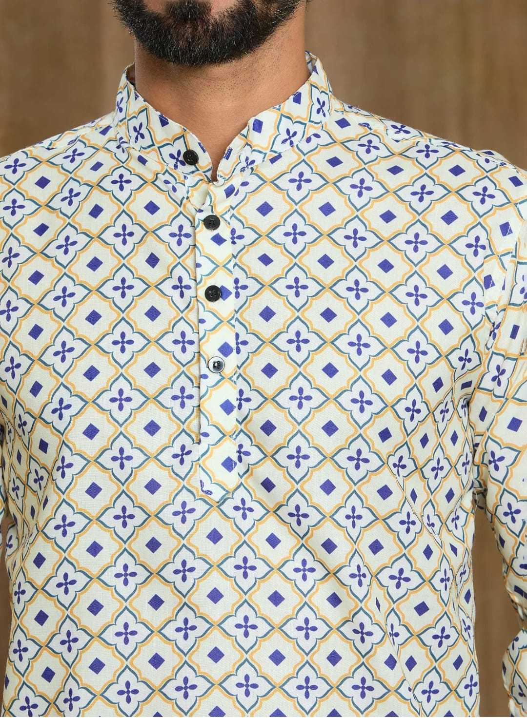 Ynf Cotton KESH662 ST90 Mens Wear Wholesale Mens Shirt Mens Printed Shirts Designer Ethnic Set Manufacturer- Kapda Export