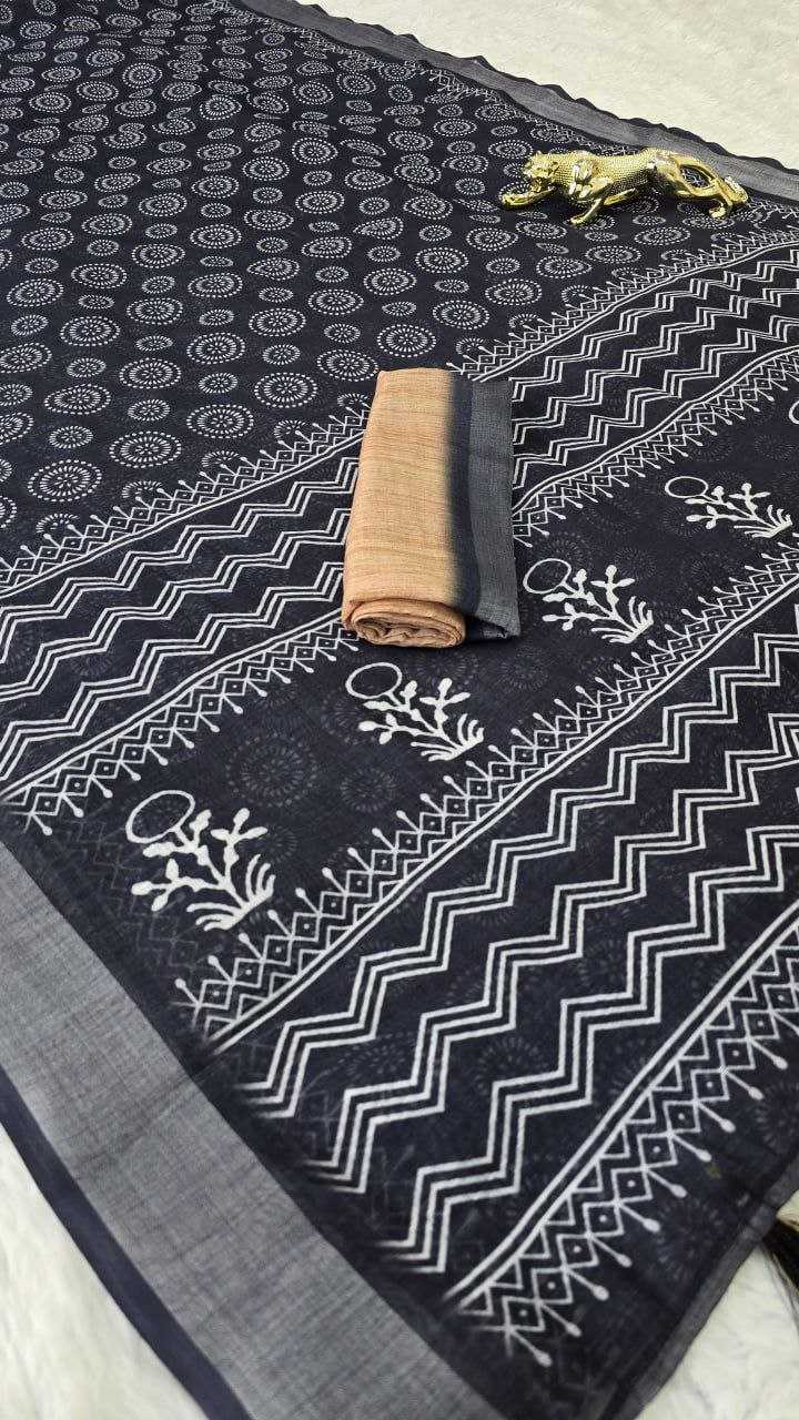 Ynf Cotton RIN207 2277 Sarees Wholesale Printed Sarees Ladies Sarees Linen Sarees Manufacturer- Kapda Export