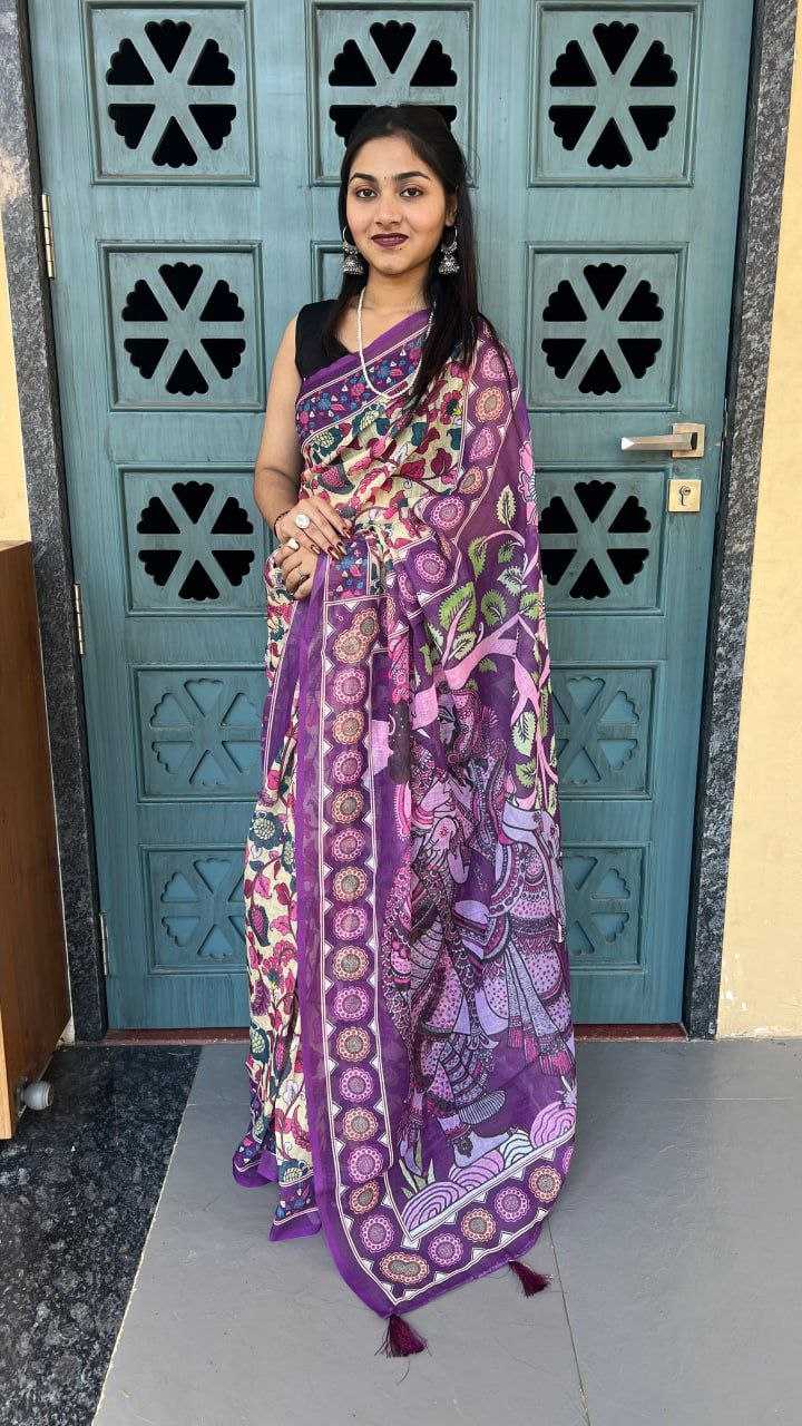 Ynf Cotton RIN207 2286 Sarees Wholesale Printed Sarees Cotton Linen Sarees Ladies Sarees Manufacturer- Kapda Export