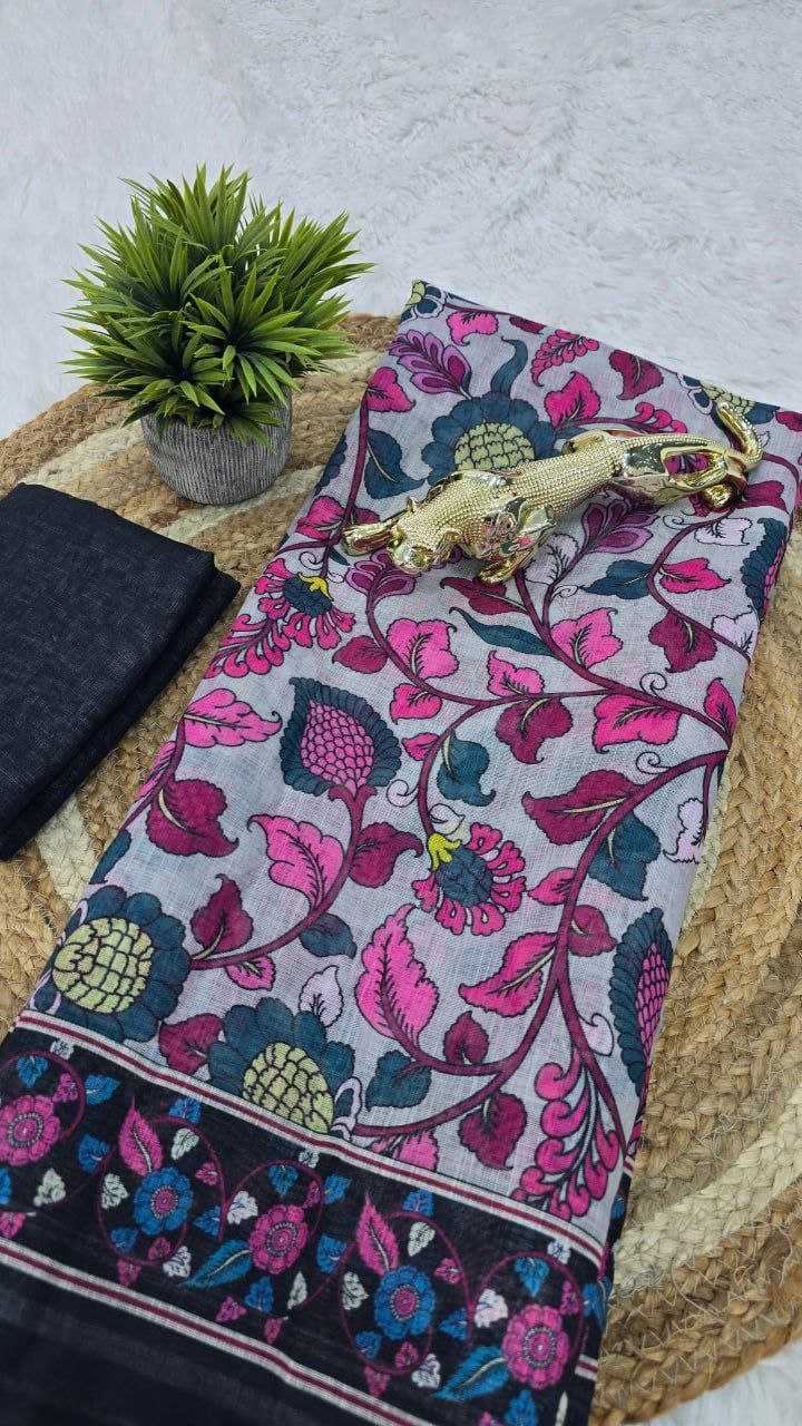 Ynf Cotton RIN207 2286 Sarees Wholesale Printed Sarees Cotton Linen Sarees Ladies Sarees Manufacturer- Kapda Export