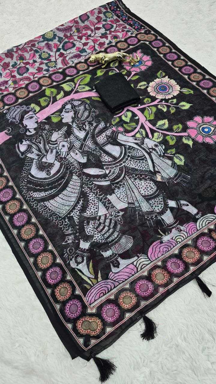 Ynf Cotton RIN207 2286 Sarees Wholesale Printed Sarees Cotton Linen Sarees Ladies Sarees Manufacturer- Kapda Export