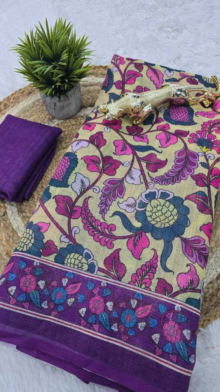 Ynf Cotton RIN207 2286 Sarees Wholesale Printed Sarees Cotton Linen Sarees Ladies Sarees Manufacturer- Kapda Export