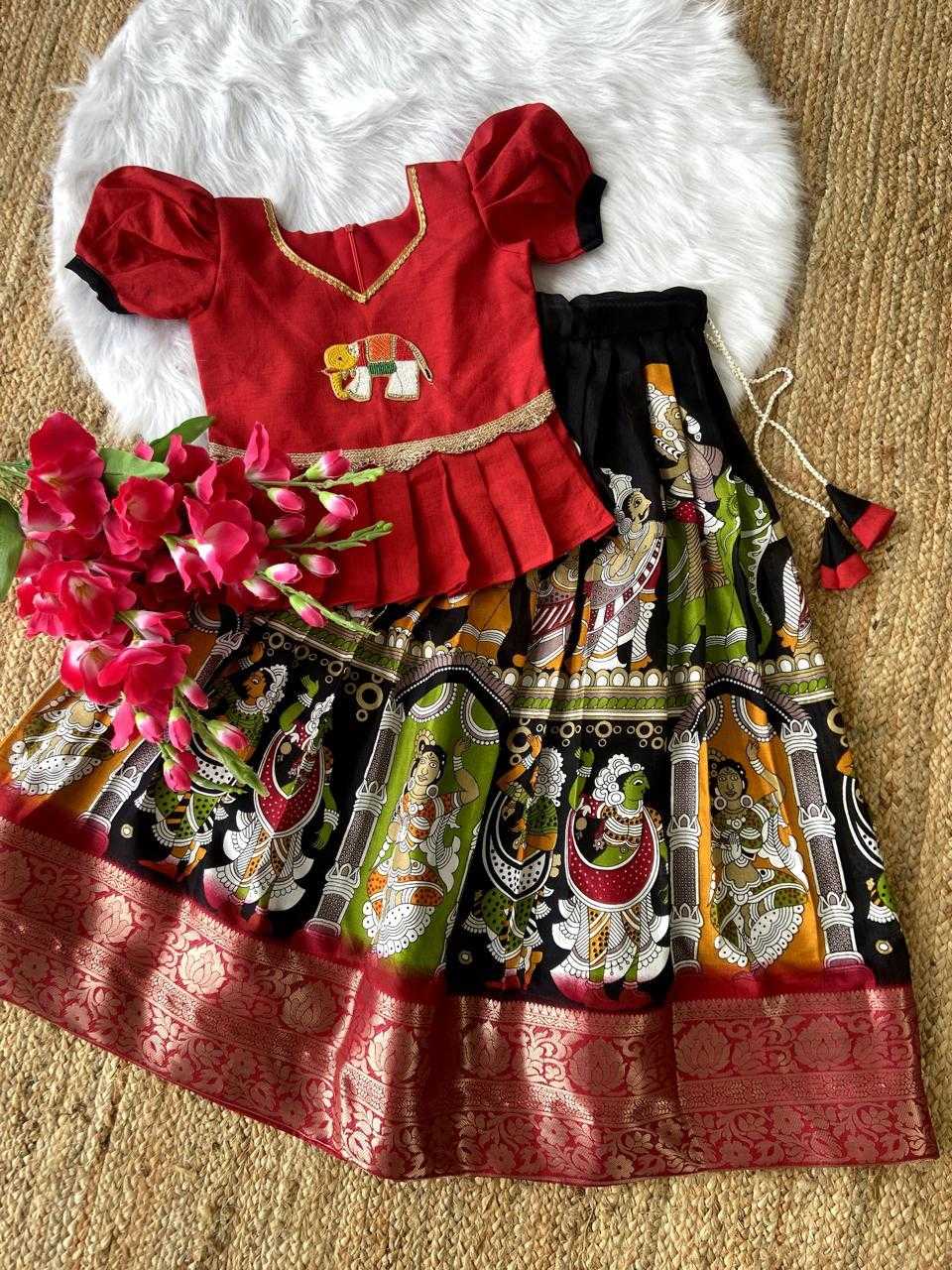 Ynf Dola Silk KESH503 8035 Kids Wear Wholesale Kids Lehenga Choli Kids Festive Wear Kids Silk Dress Manufacturer- Kapda Export