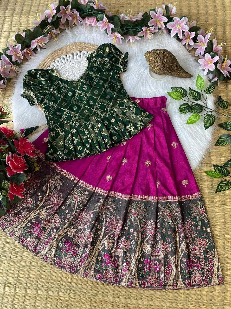 Ynf Dola Silk KESH503 8152 Kids Wear Wholesale Kids Lehenga Kids Traditional Outfits Kids Navratri Outfits Manufacturer- Kapda Export