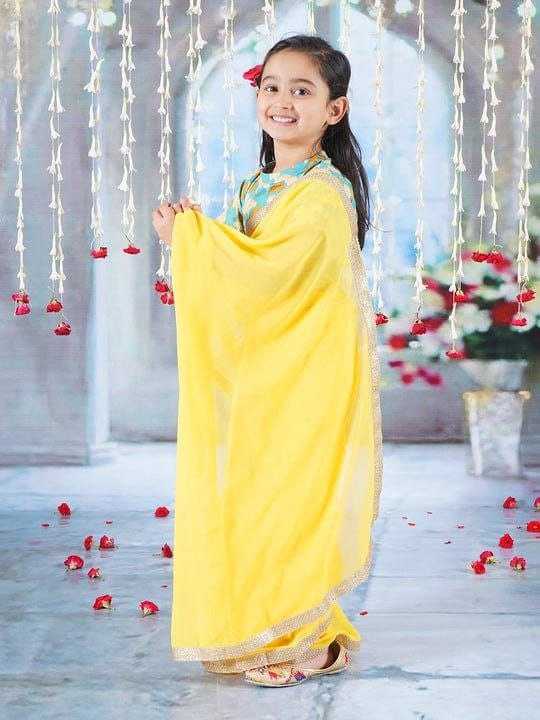 Ynf Dola Silk KESH505 006 Kids Wear Wholesale Kids Saree Dress Kids Traditional Outfits Kids Party Wear Ethnic Manufacturer- Kapda Export