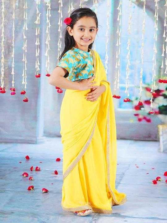 Ynf Dola Silk KESH505 006 Kids Wear Wholesale Kids Saree Dress Kids Traditional Outfits Kids Party Wear Ethnic Manufacturer- Kapda Export