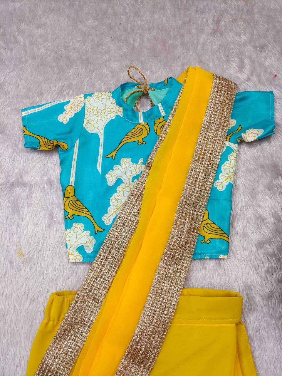 Ynf Dola Silk KESH505 006 Kids Wear Wholesale Kids Saree Dress Kids Traditional Outfits Kids Party Wear Ethnic Manufacturer- Kapda Export