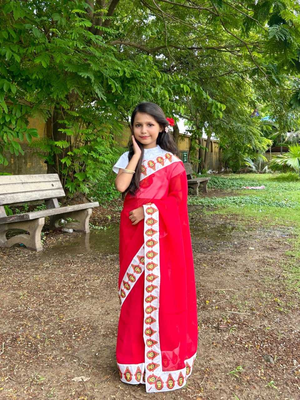 Ynf Dola Silk KESH505 014 Kids Wear Wholesale Kids Saree Dress Kids Festive Wear Kids Party Wear Ethnic Manufacturer- Kapda Export