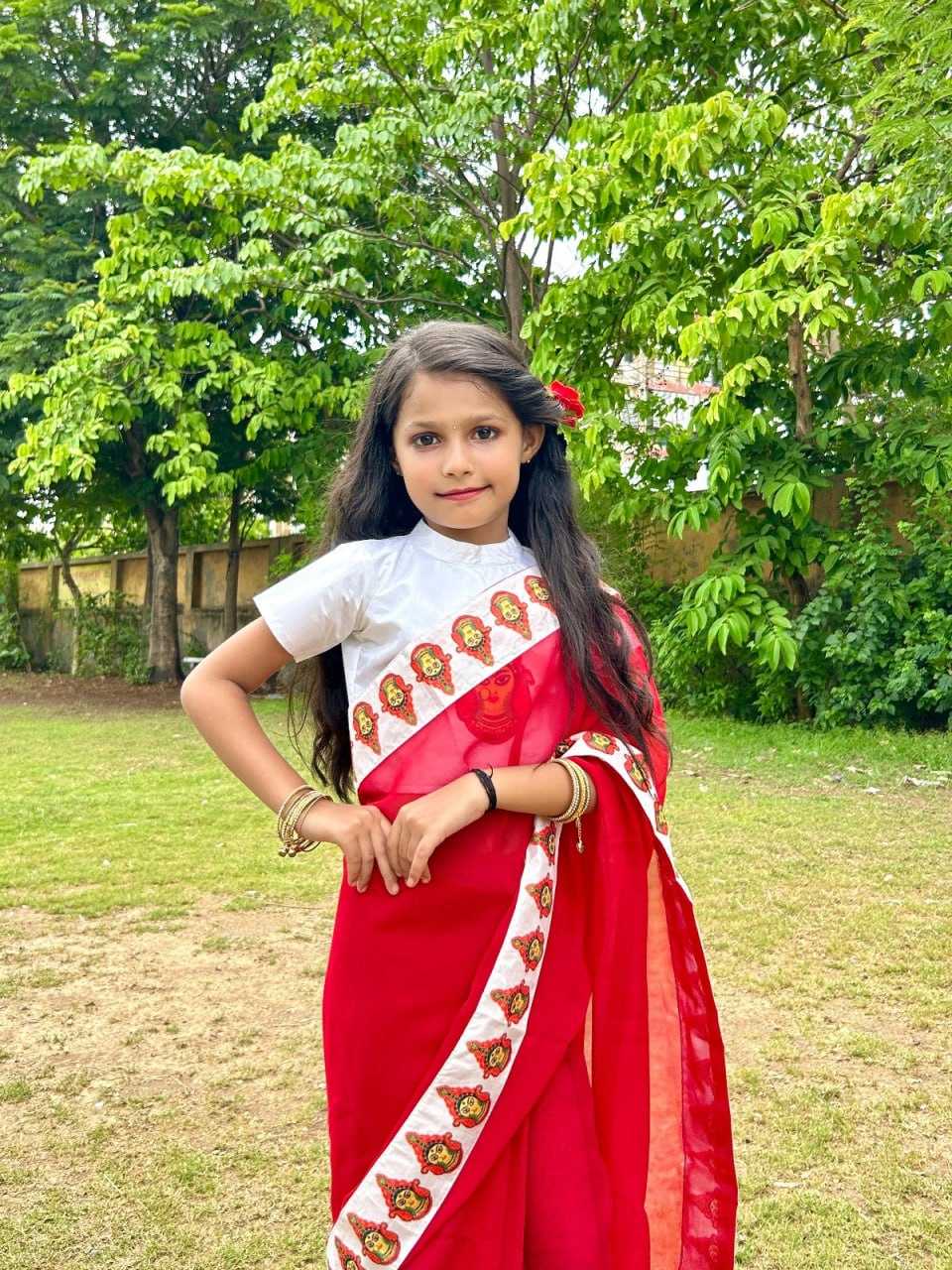 Ynf Dola Silk KESH505 014 Kids Wear Wholesale Kids Saree Dress Kids Festive Wear Kids Party Wear Ethnic Manufacturer- Kapda Export