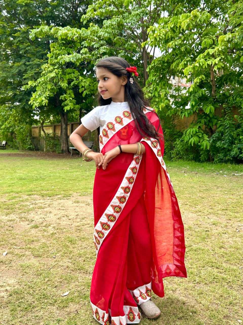 Ynf Dola Silk KESH505 014 Kids Wear Wholesale Kids Saree Dress Kids Festive Wear Kids Party Wear Ethnic Manufacturer- Kapda Export