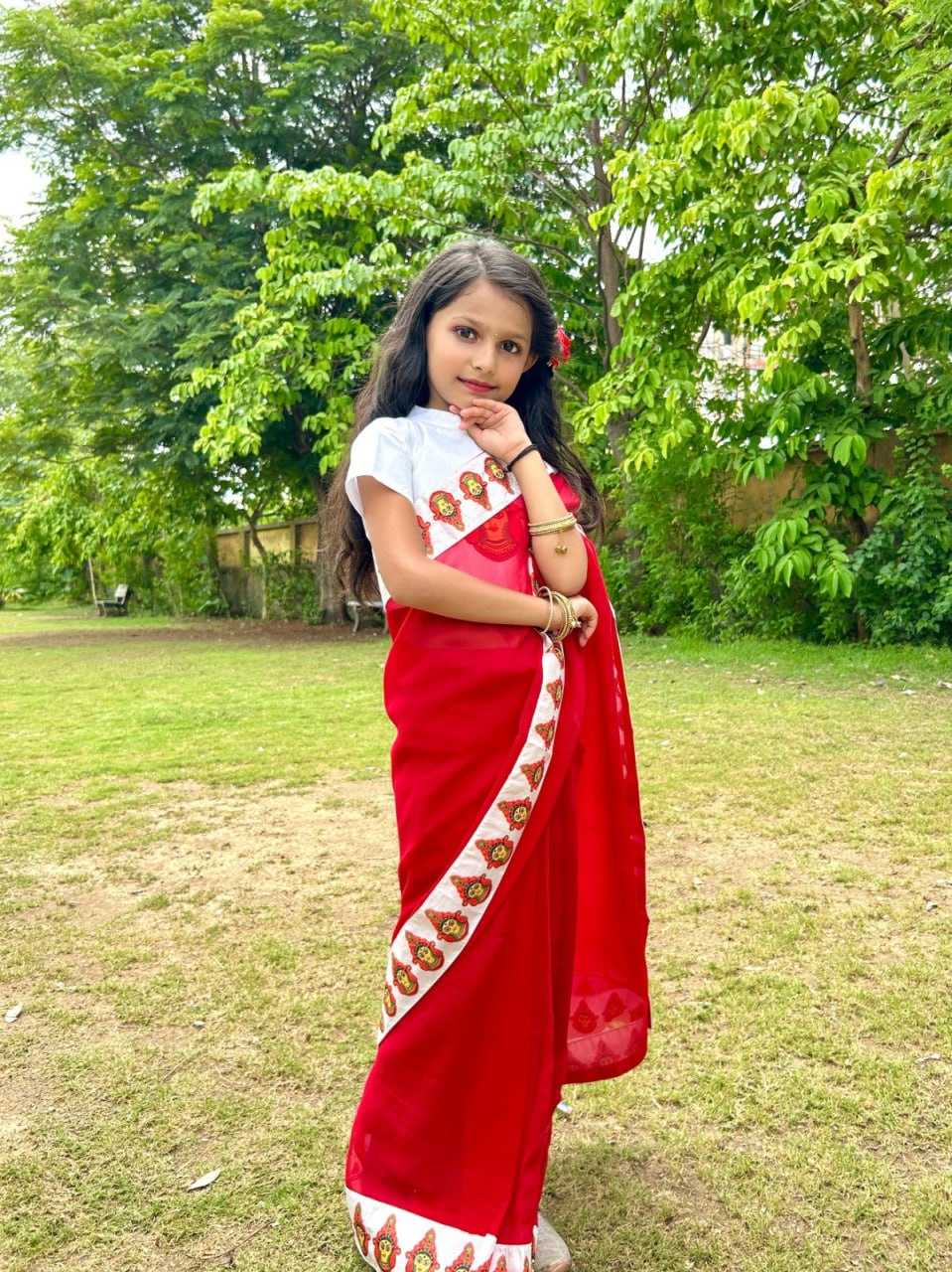 Ynf Dola Silk KESH505 014 Kids Wear Wholesale Kids Saree Dress Kids Festive Wear Kids Party Wear Ethnic Manufacturer- Kapda Export