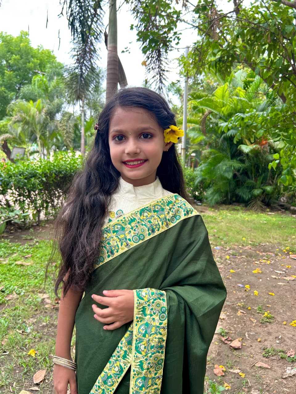 Ynf Dola Silk KESH505 018 Kids Wear Wholesale Kids Saree Dress Kids Festive Wear Kids Party Wear Ethnic Manufacturer- Kapda Export