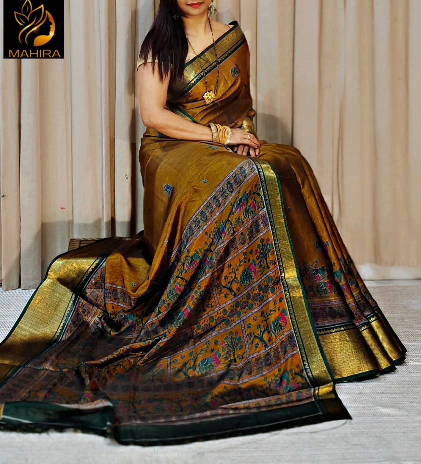 Ynf Dola Silk KESH573 HARSHITA Silk Sarees Wholesale Silk Sarees With Contrast Pallu Zari Border Silk Sarees Kalamkari Silk Sarees Manufacturer- Kapda Export