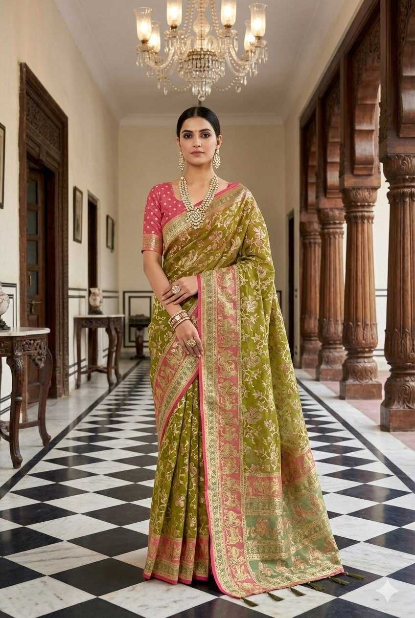Ynf Dull Moss KESH441 Chandrakala 2 Sarees Wholesale Designer Sarees Printed Sarees Brasso Sarees Manufacturer- Kapda Export