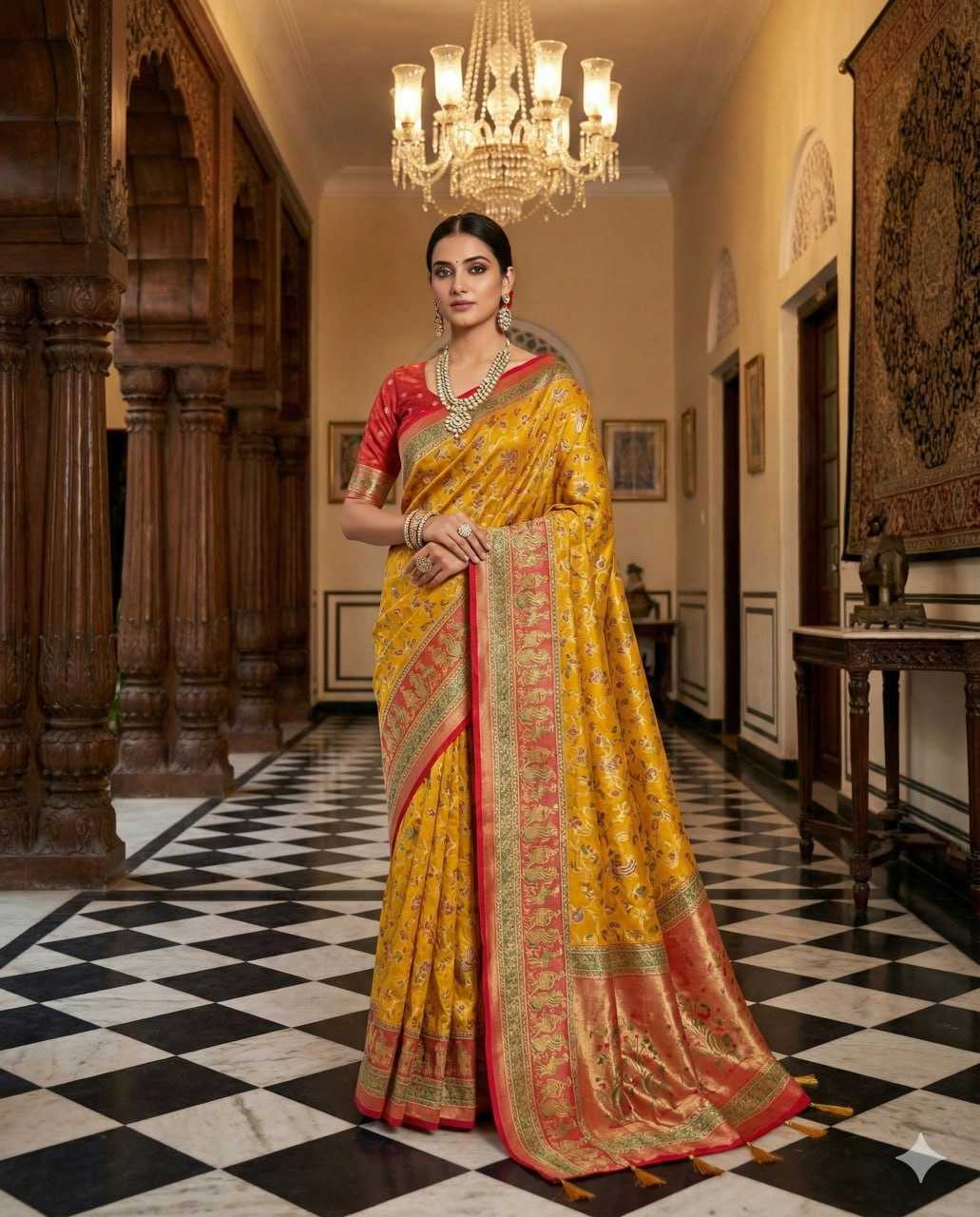 Ynf Dull Moss KESH441 Chandrakala 2 Sarees Wholesale Designer Sarees Printed Sarees Brasso Sarees Manufacturer- Kapda Export