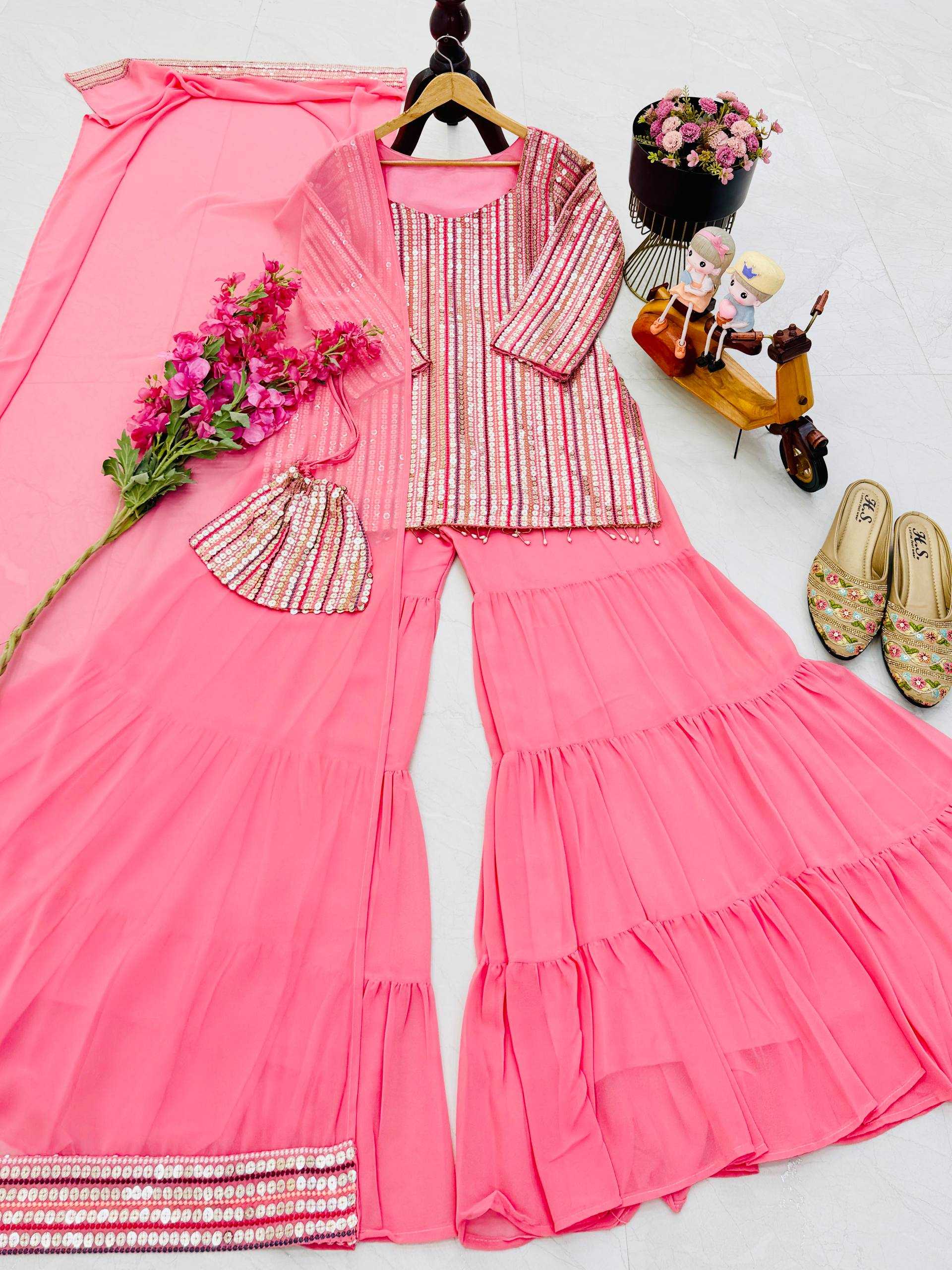 Ynf Faux Georgette KESH158 8004 Kurti Wholesale Kurti Bottom With Dupatta Georgette Kurtis Kurti With Palazzo Manufacturer- Kapda Export