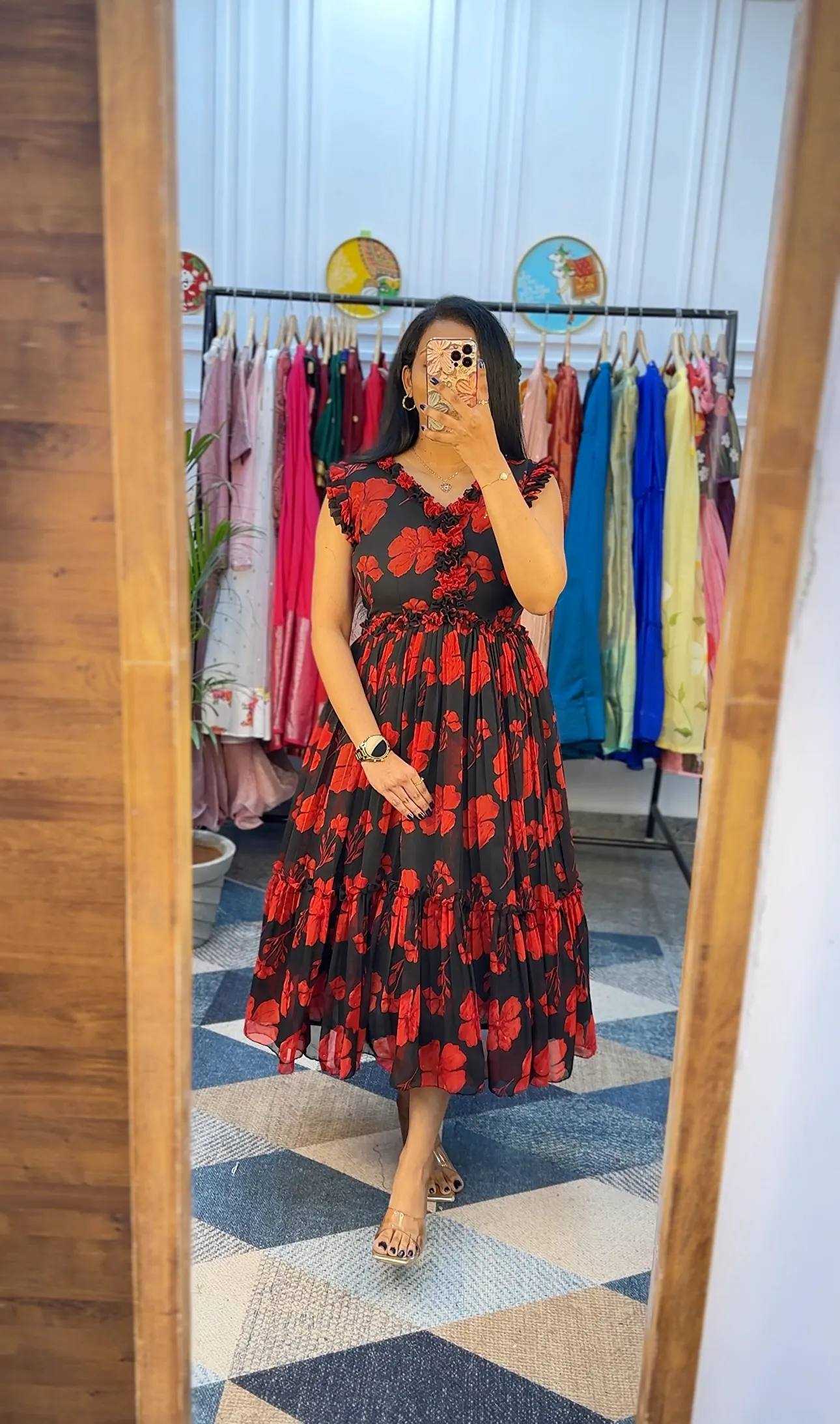 Ynf Faux Georgette KESH210 2439 Suits & Dresses Wholesale Maxi Dresses Party Wear Dresses Silk Dresses Manufacturer- Kapda Export