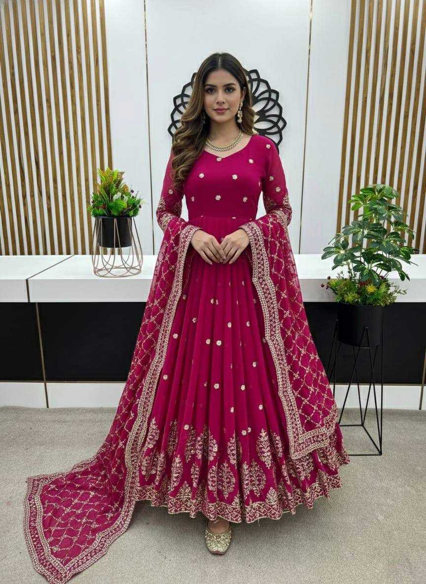 Ynf Faux Georgette KESH499 395 Gowns Wholesale Anarkali Gown Long Gowns Designer Gowns Manufacturer- Kapda Export